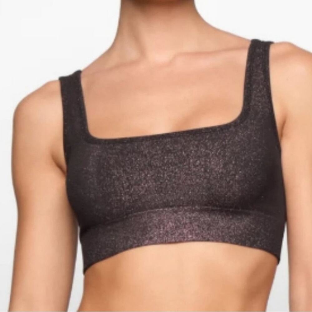 SKIMS Smoothing Shimmer Scoop Neck Bralette Bra Size XXS